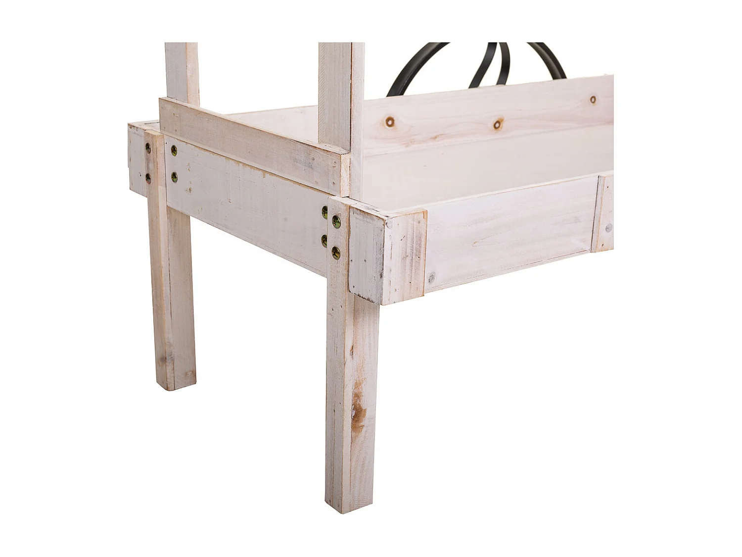 Carrinho expositor de madeira branco 119x68x138