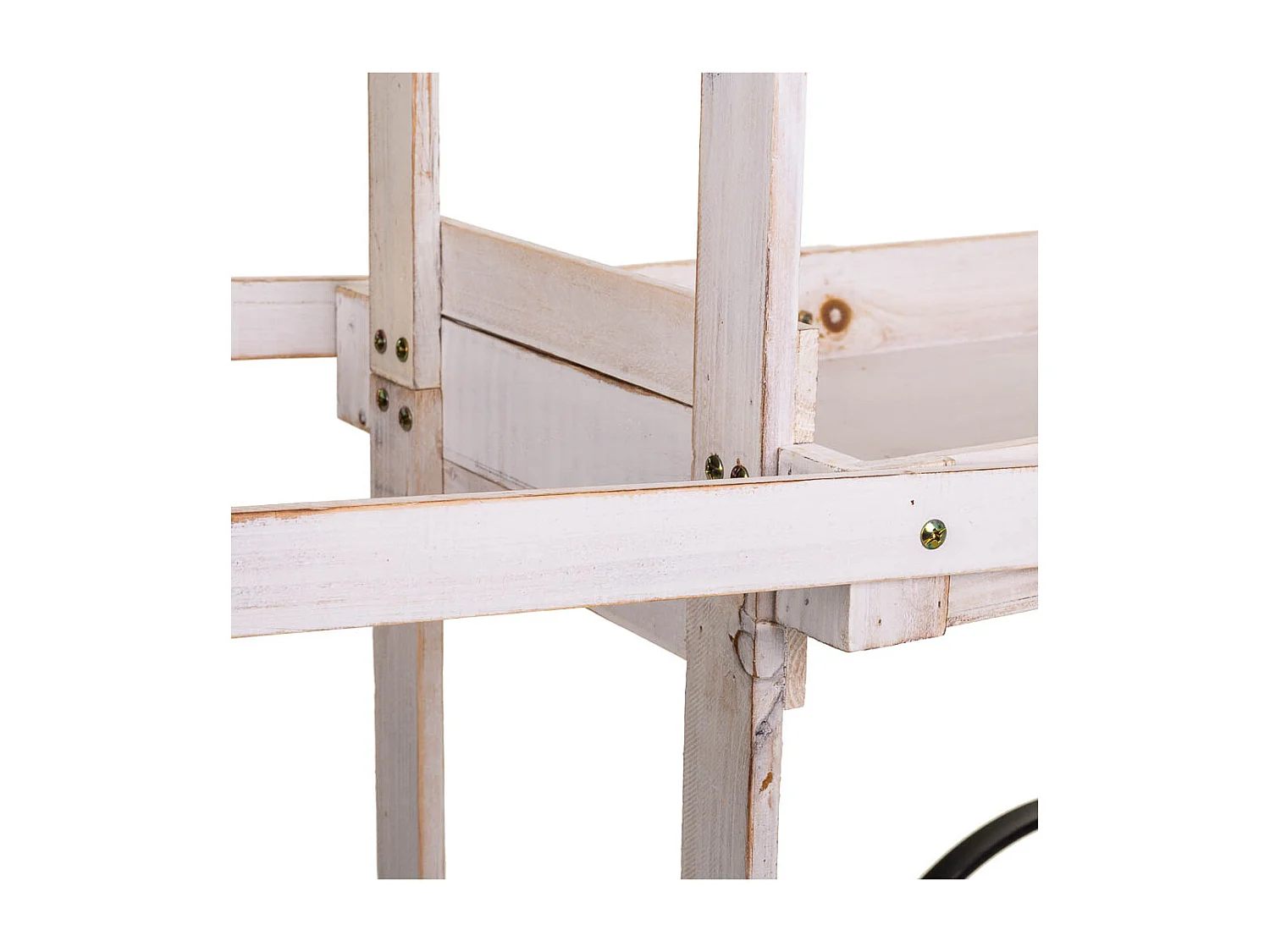 Carrello espositivo in legno bianco 119x68x138h