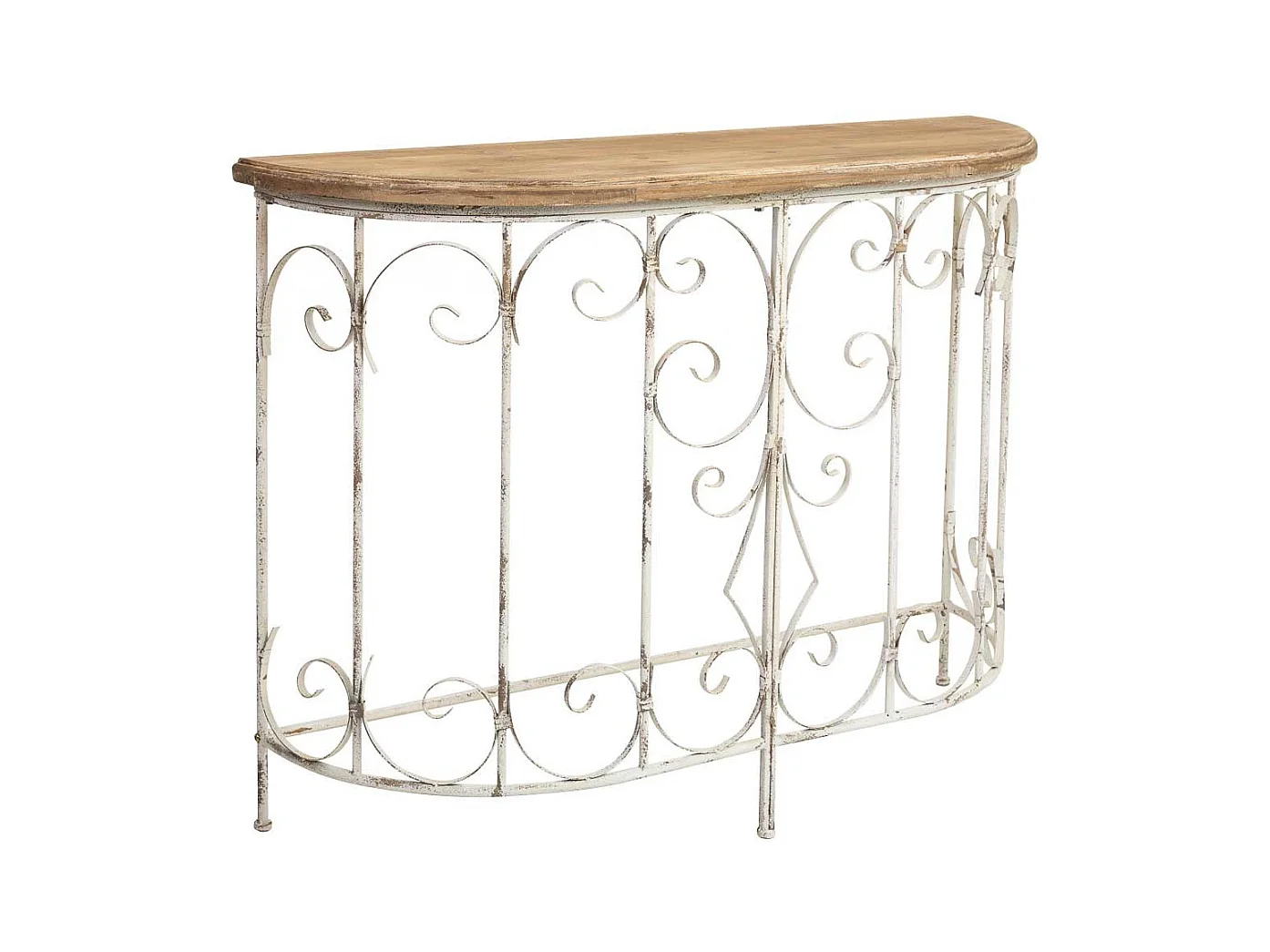 Recibidor de madera y metal acabado envejecido 109x35x81