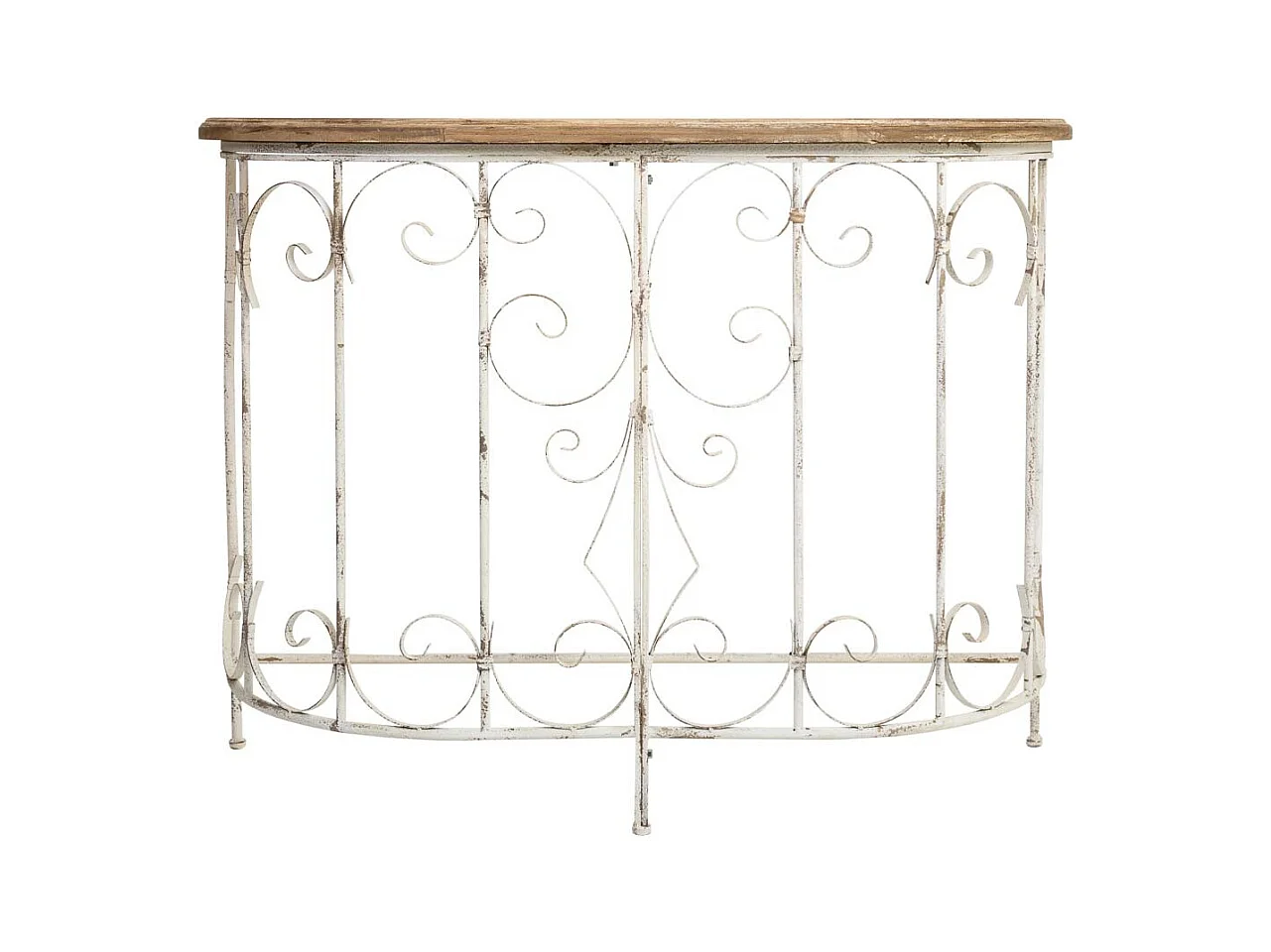 Recibidor de madera y metal acabado envejecido 109x35x81