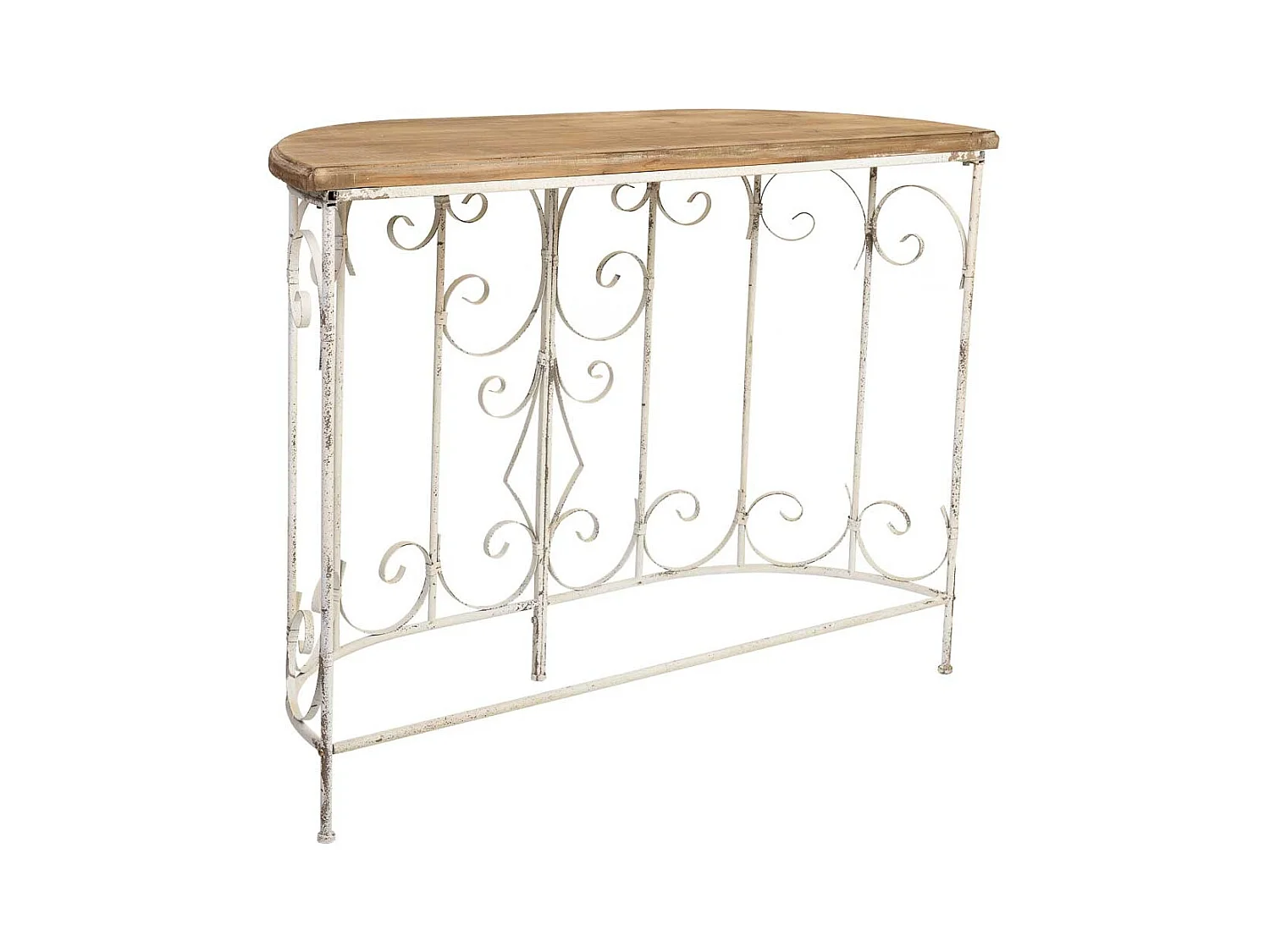 Recibidor de madera y metal acabado envejecido 109x35x81