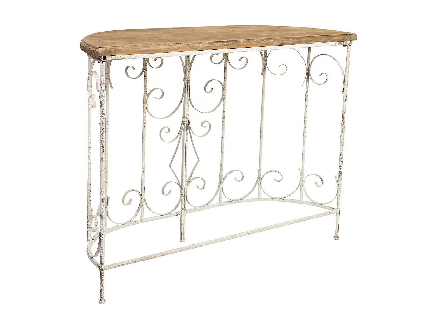 Recibidor de madera y metal acabado envejecido 109x35x81