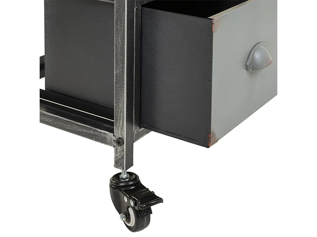 Móvel de corredor de madeira marrom e metal 100x32x72