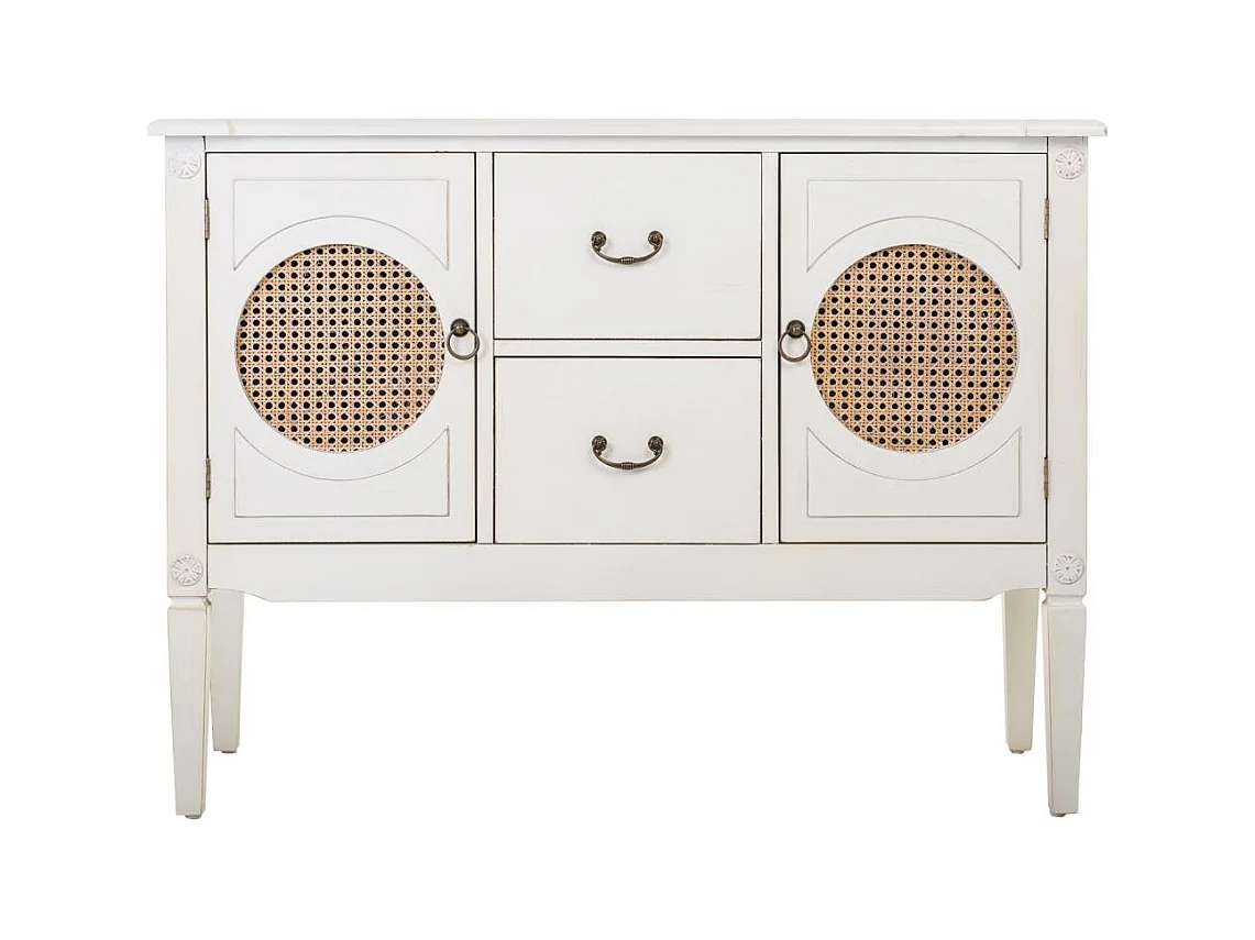 Console en bois avec grillages blancs 106x40x78h
