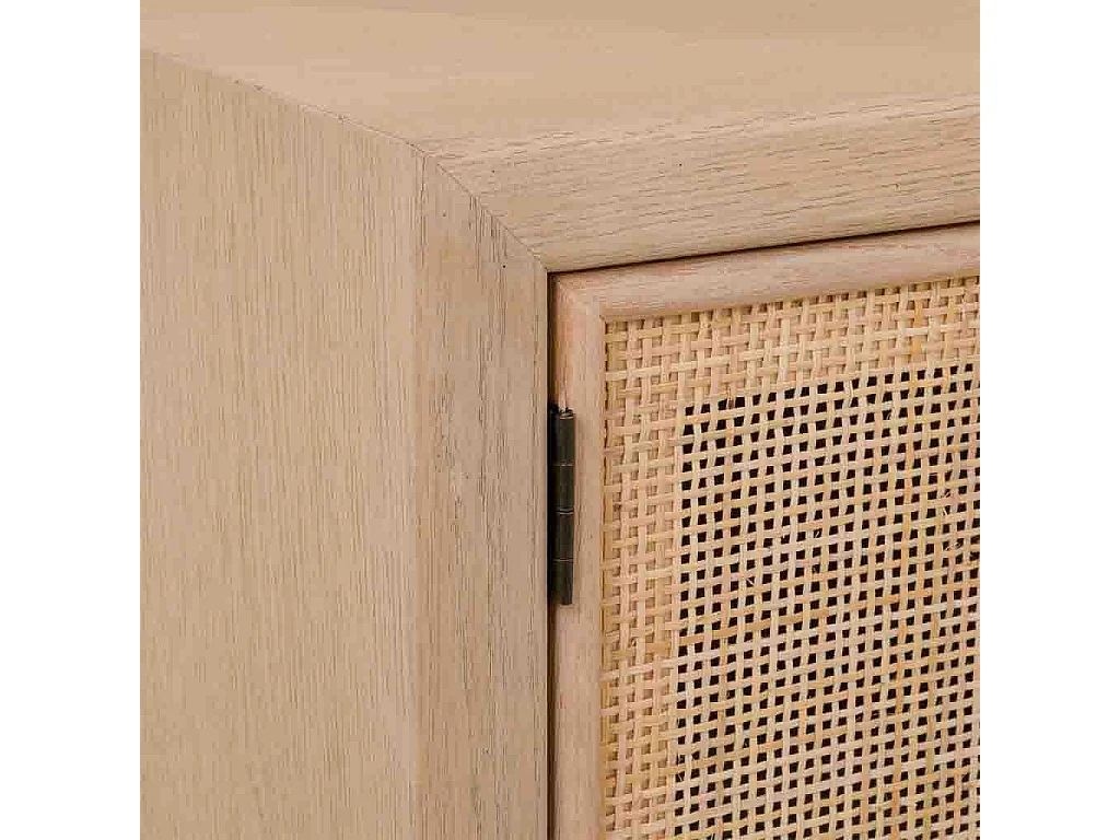 Flurbank aus Holz und braunem Netz 90x8x181h-90x39x46h cm