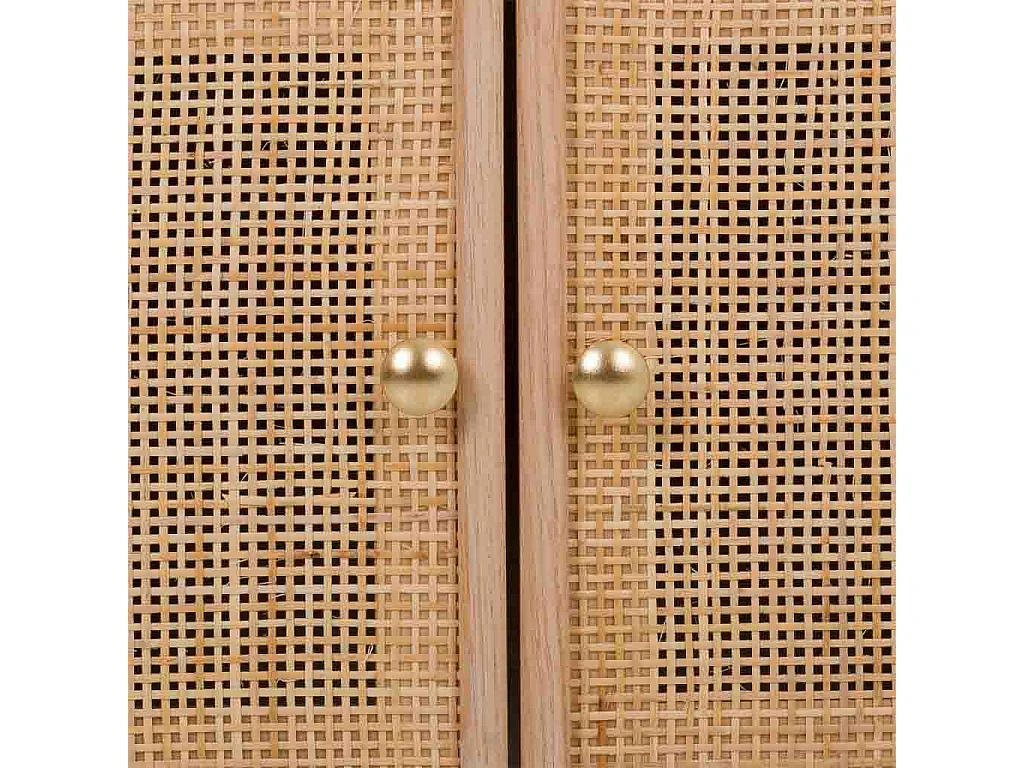 Flurbank aus Holz und braunem Netz 90x8x181h-90x39x46h cm