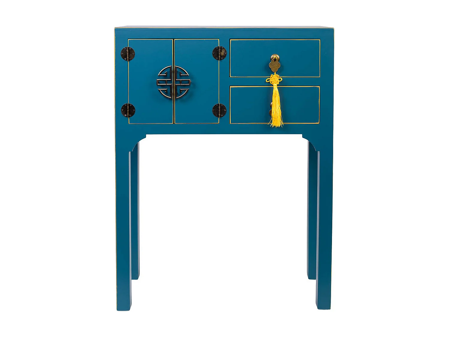 Móveis de entrada de madeira com 2 gavetas e 2 portas 63x26x83h cm