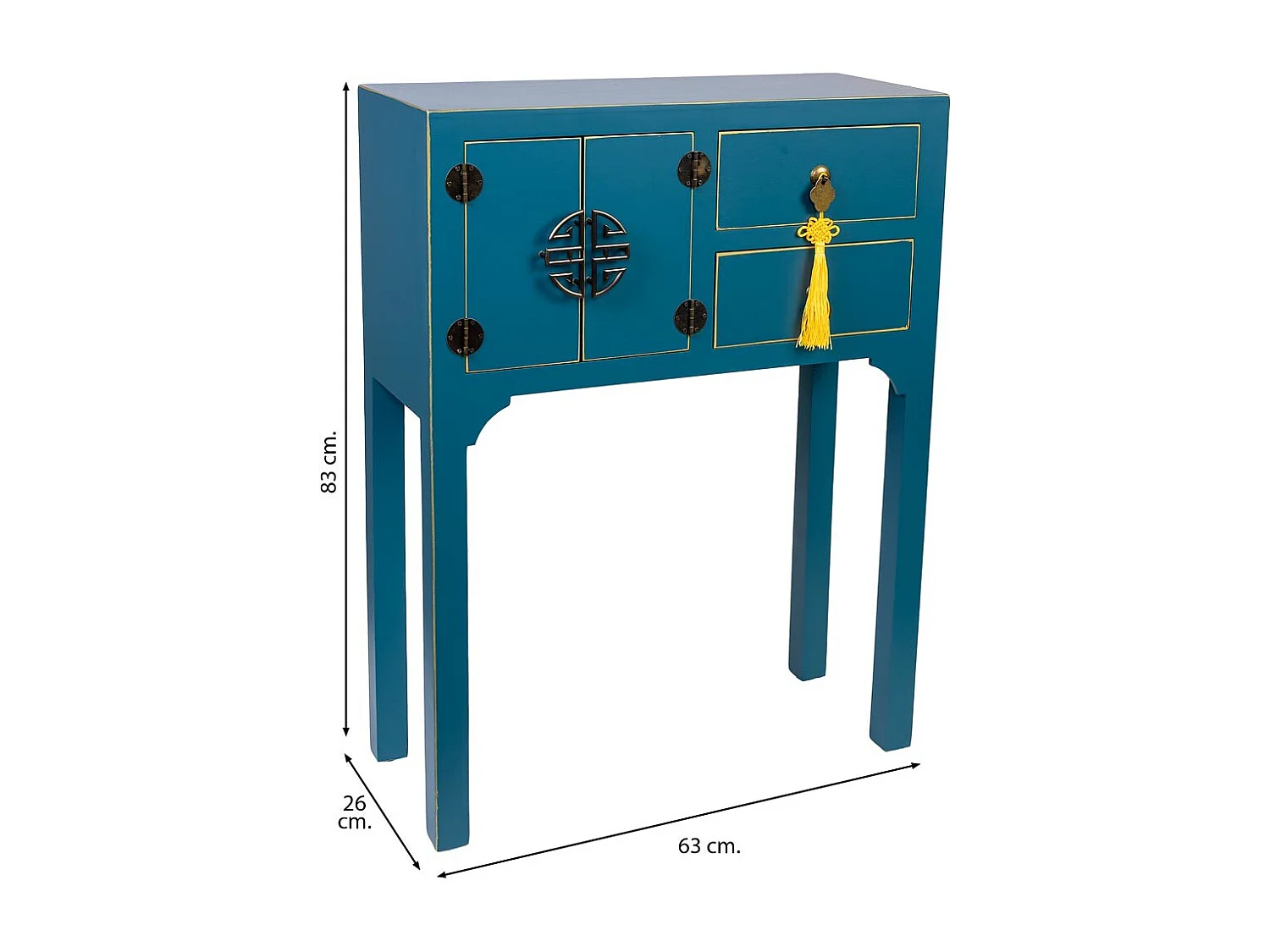 Móveis de entrada de madeira com 2 gavetas e 2 portas 63x26x83h cm
