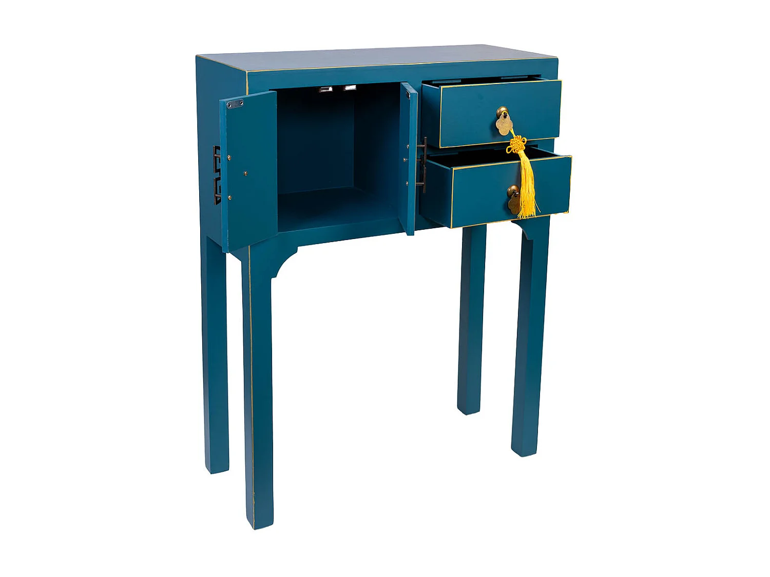 Móveis de entrada de madeira com 2 gavetas e 2 portas 63x26x83h cm