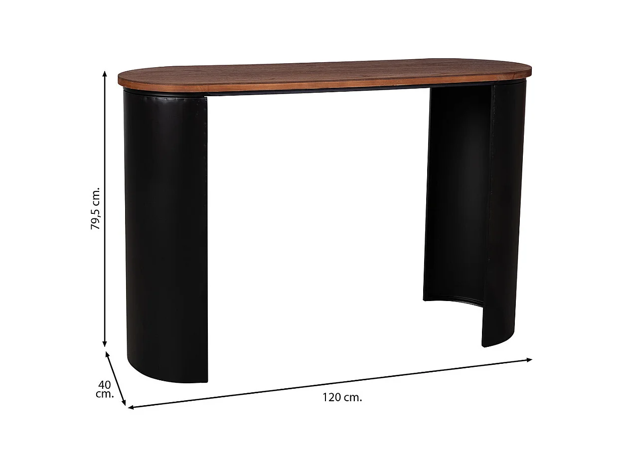 Schwarzer Flurtisch aus Holz, 120x40x79,5H cm