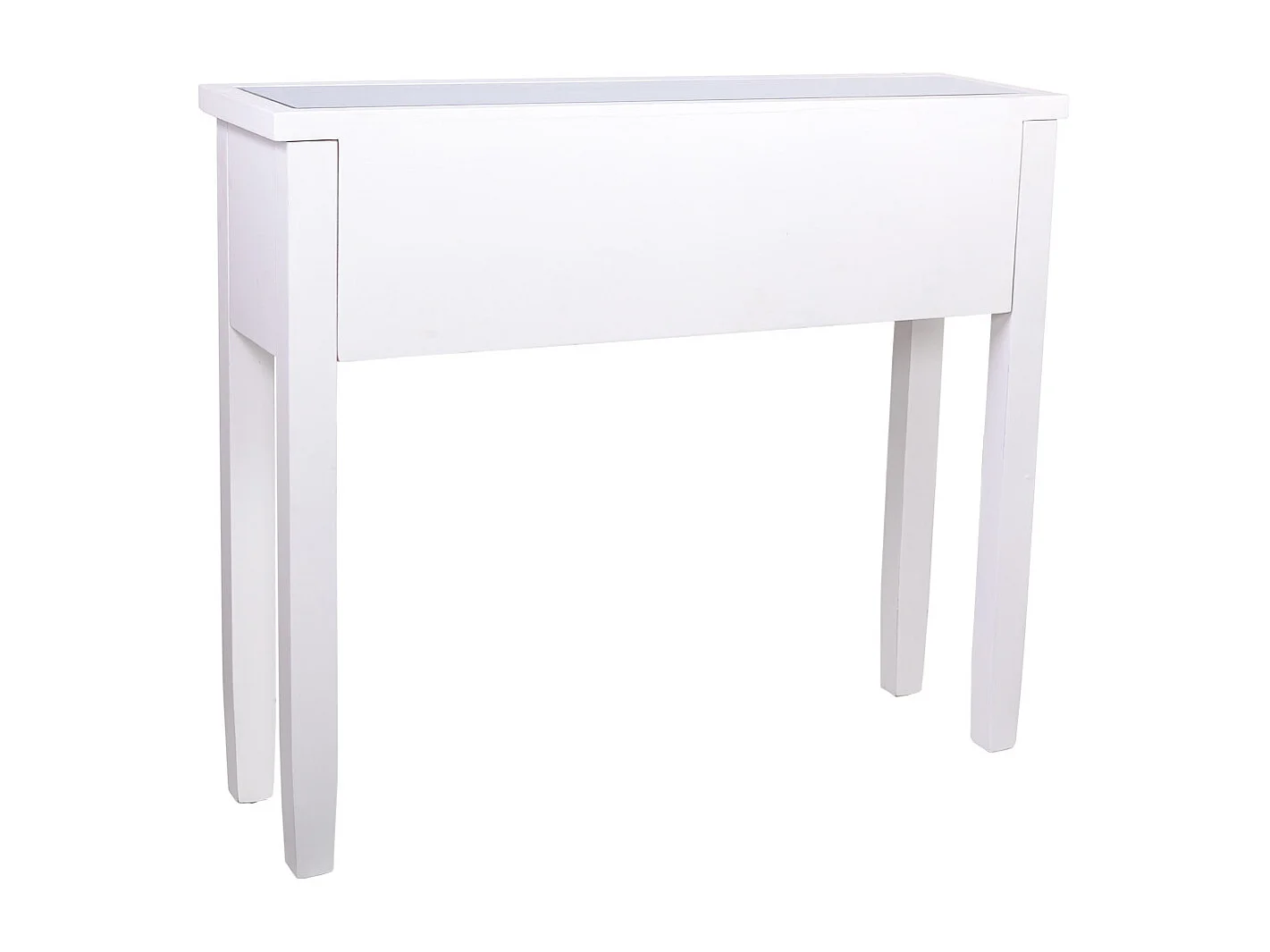 Konsolentisch aus Holz und Glas mit 2 Schubladen 95x26x80