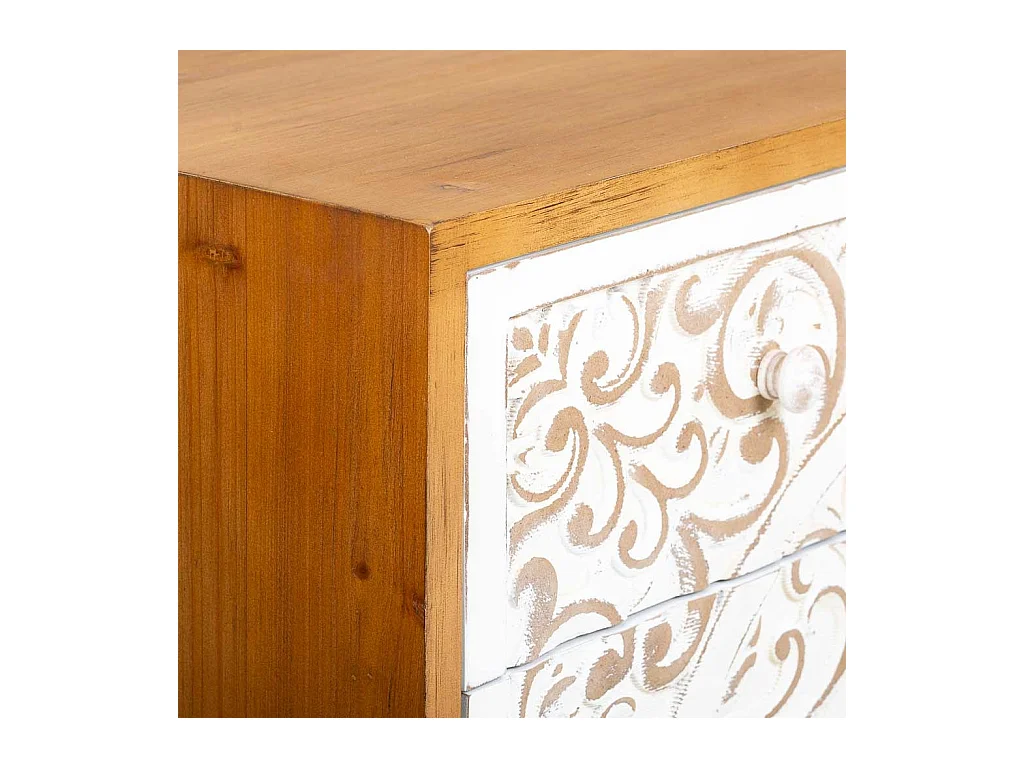 Meuble d'entrée en bois avec 2 tiroirs et 2 portes 84x38x84,5
