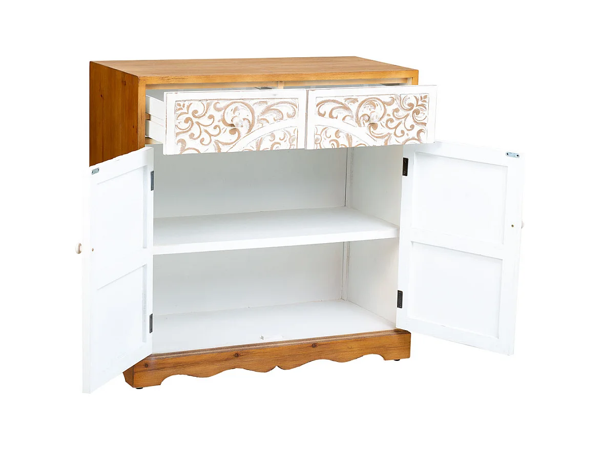 Recibidor de madera con 2 cajones y 2 puertas 84x38x84,5