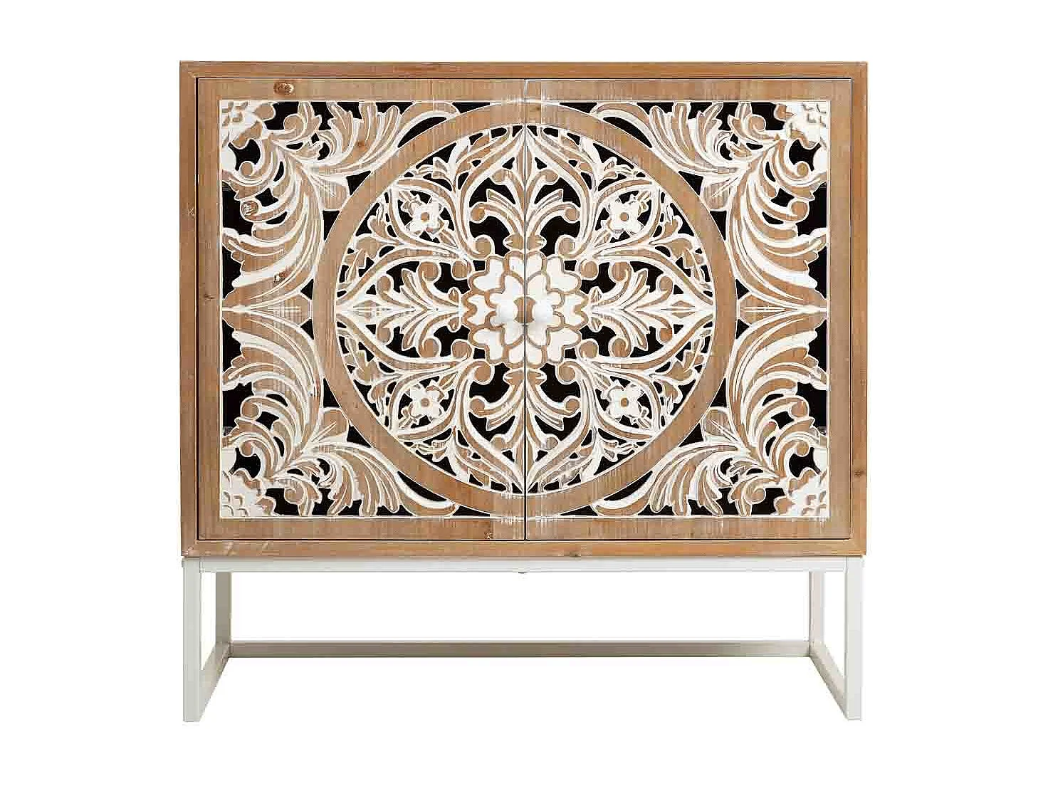 Recibidor de madera blanco 85x35x80