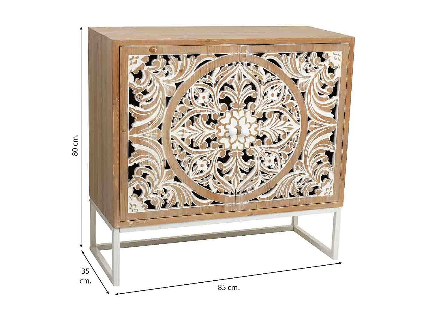 Recibidor de madera blanco 85x35x80