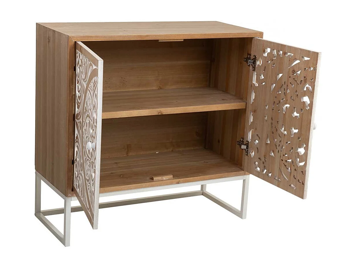 Recibidor de madera blanco 85x35x80