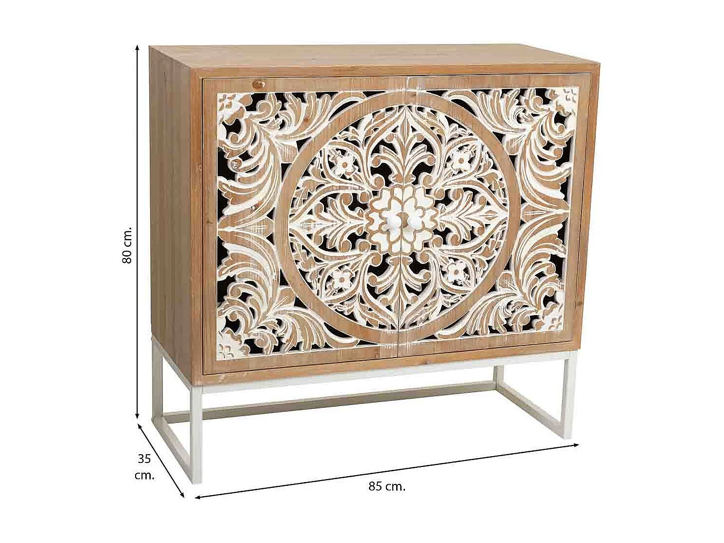 Mobile da ingresso in legno bianco 85x35x80