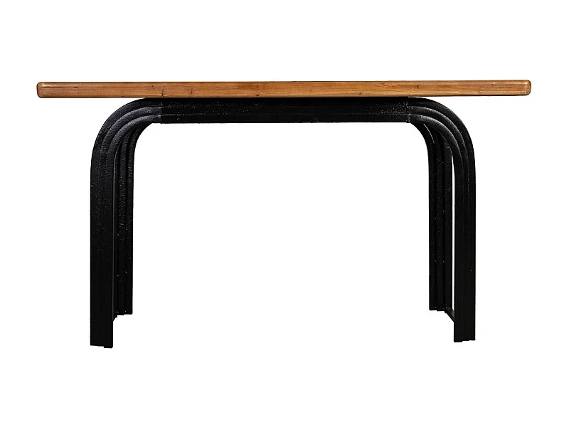 Schwarzer Flurtisch aus Holz, 140x40x78H cm