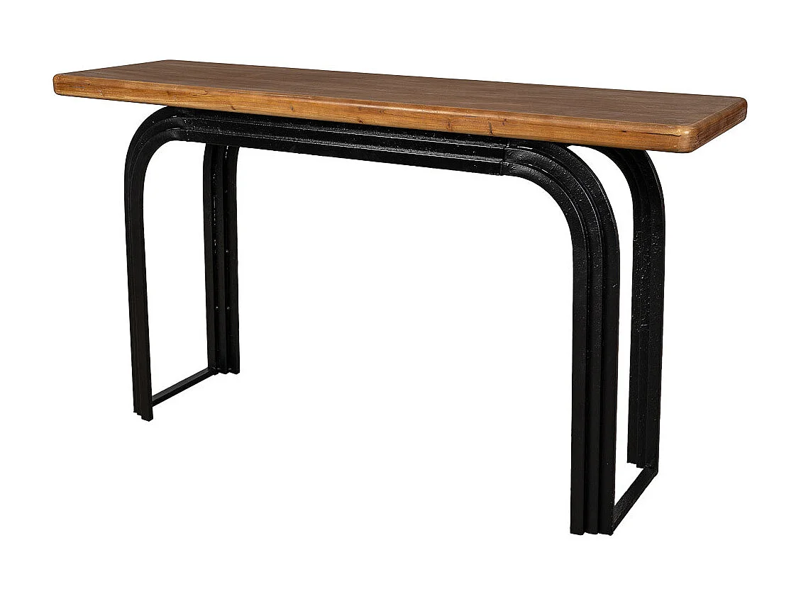 Schwarzer Flurtisch aus Holz, 140x40x78H cm