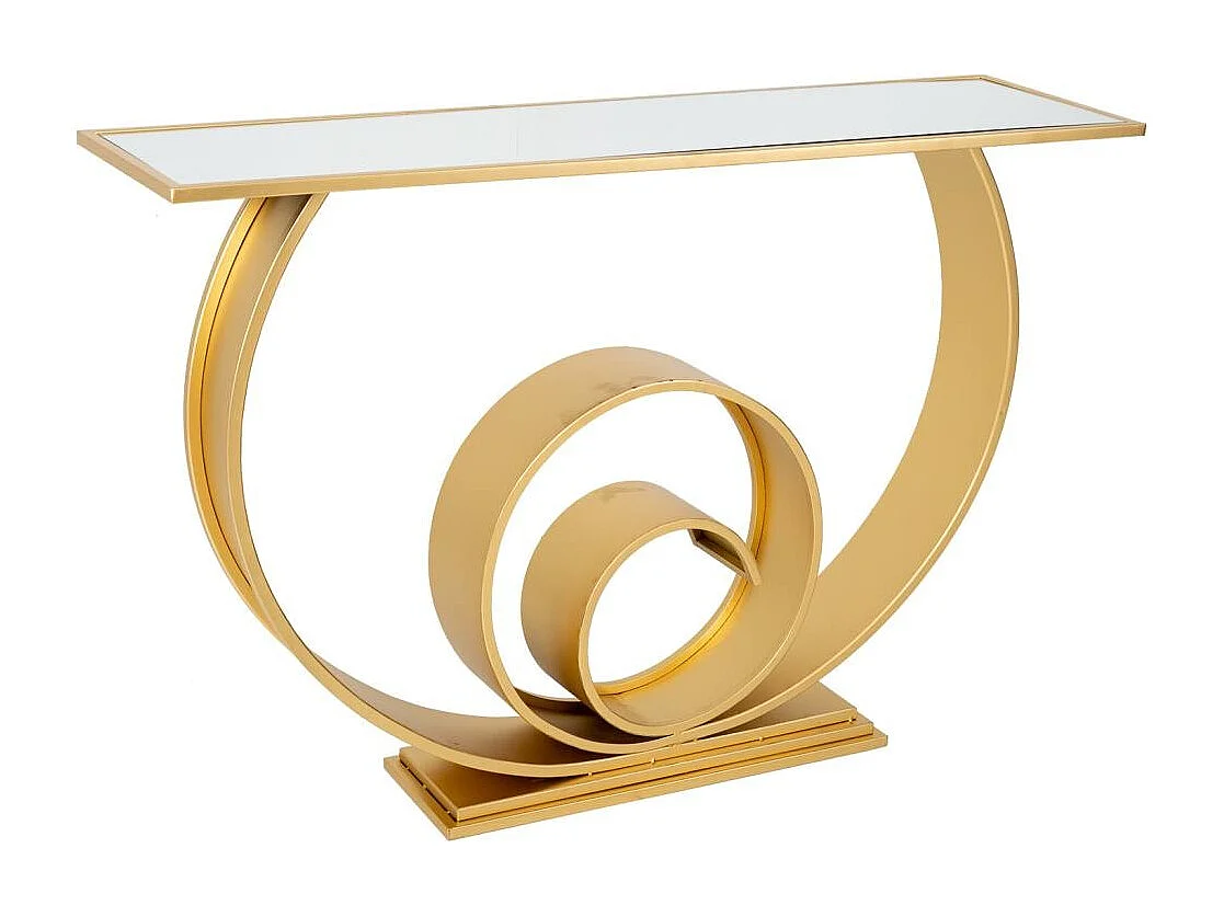 Console en métal doré 120x33x80