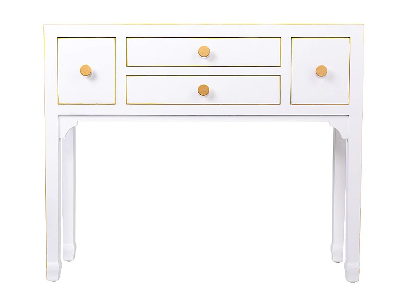 Holzkonsole mit 4 Schubladen 95x26x78