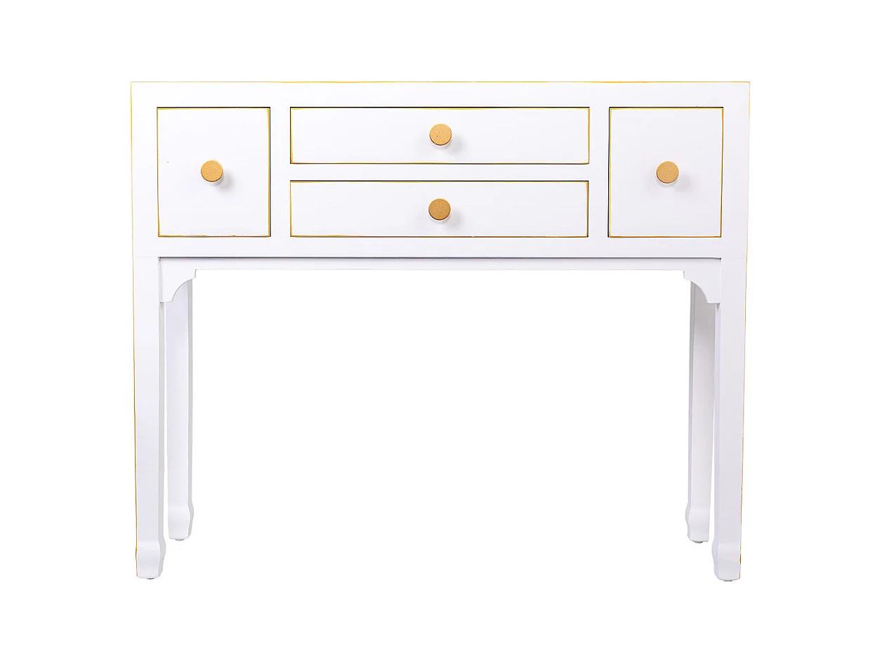 Meuble d'entrée en bois avec 4 tiroirs 95x26x78