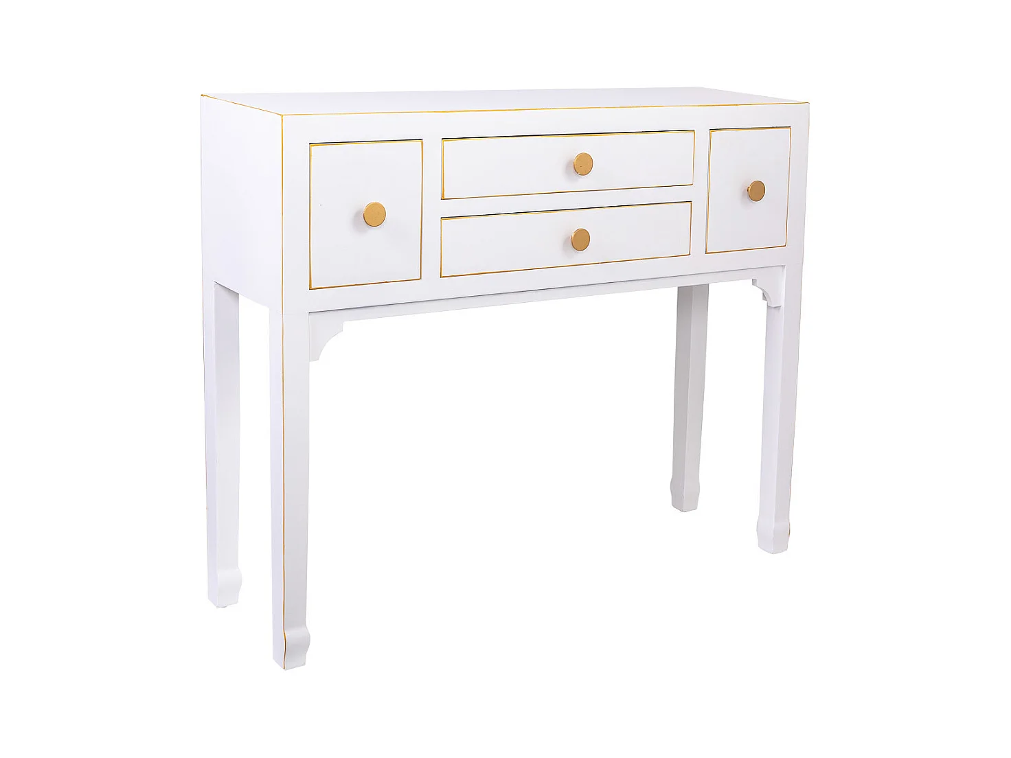 Recibidor de madera de 4 cajones   95x26x78