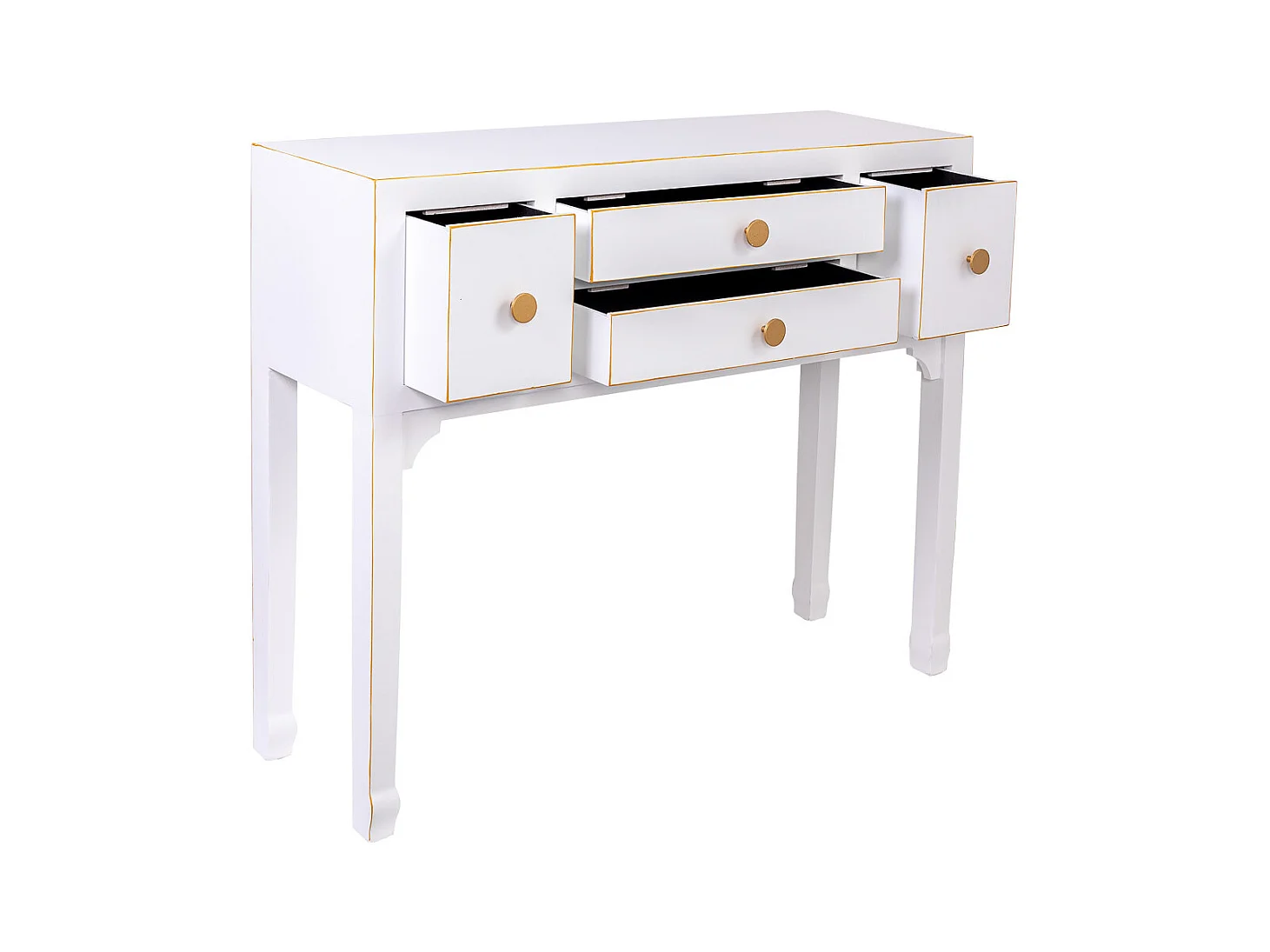 Recibidor de madera de 4 cajones   95x26x78