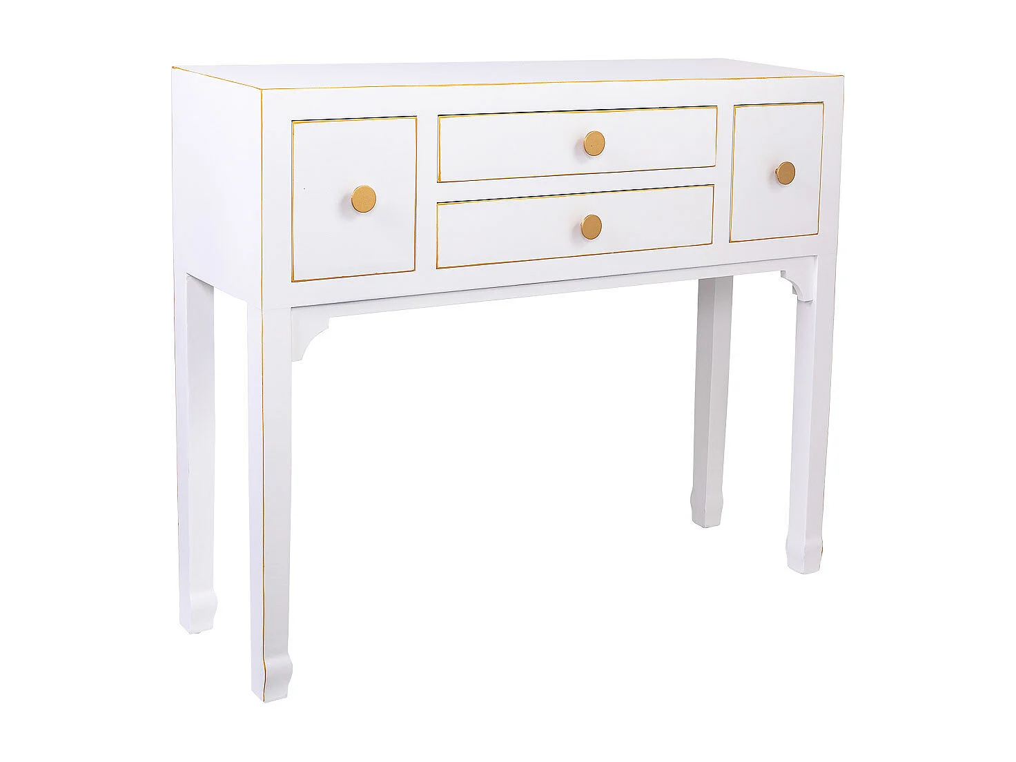 Meuble d'entrée en bois avec 4 tiroirs 95x26x78