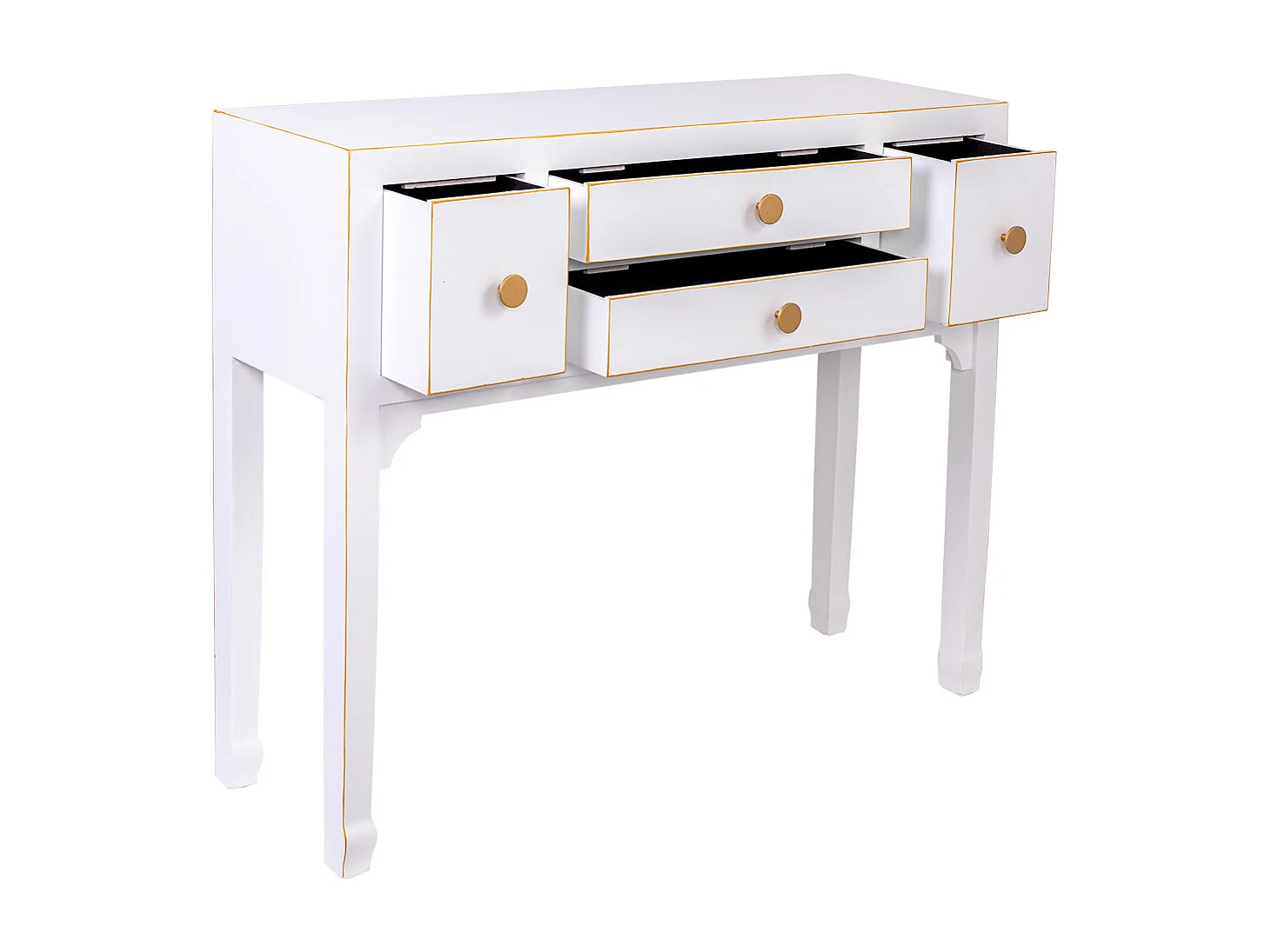 Meuble d'entrée en bois avec 4 tiroirs 95x26x78