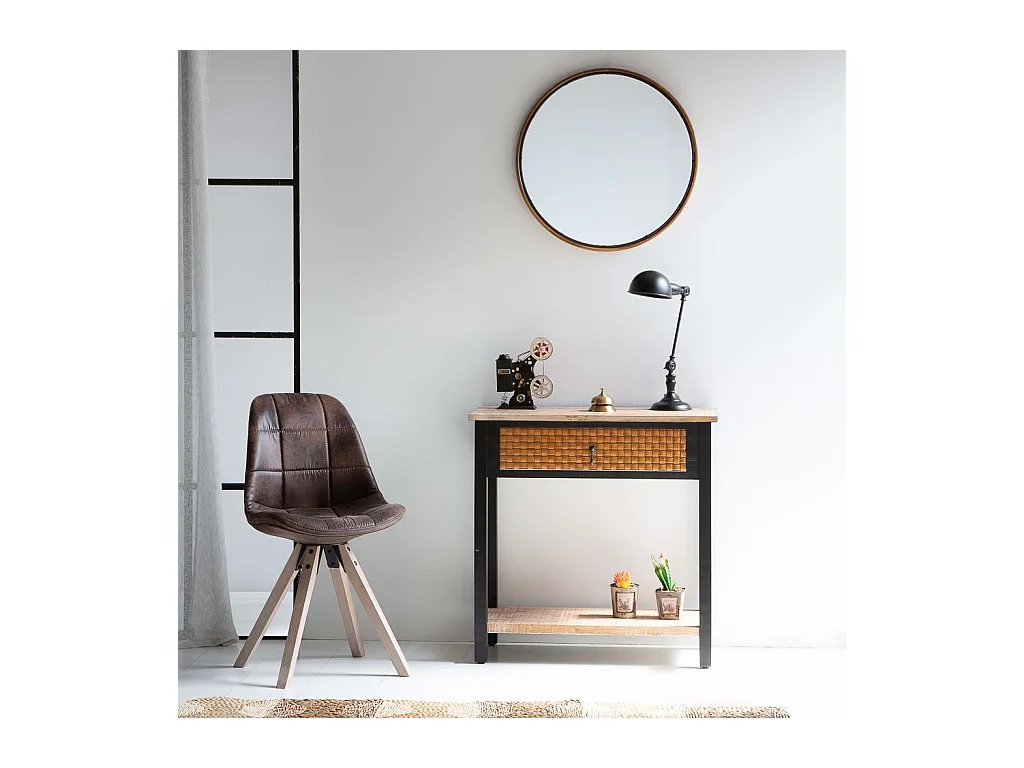 Console en bois avec 1 tiroir et 1 étagère 80x38x82