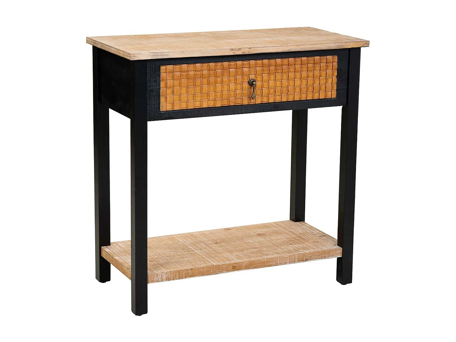 Conjunto de hall em madeira com 1 gaveta e 1 prateleira 80x38x82