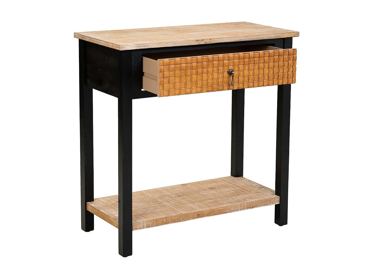 Conjunto de hall em madeira com 1 gaveta e 1 prateleira 80x38x82