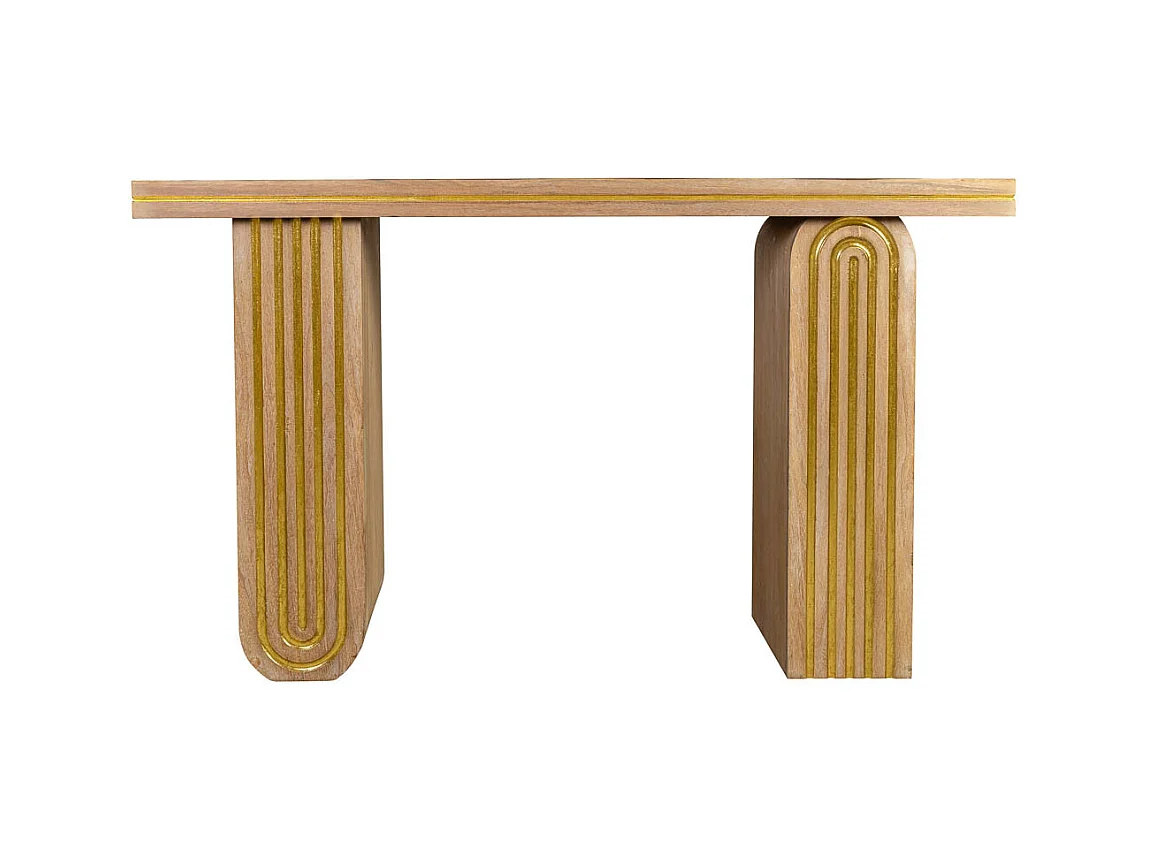 Meuble d'entrée en bois marron 140.5x40x81.5