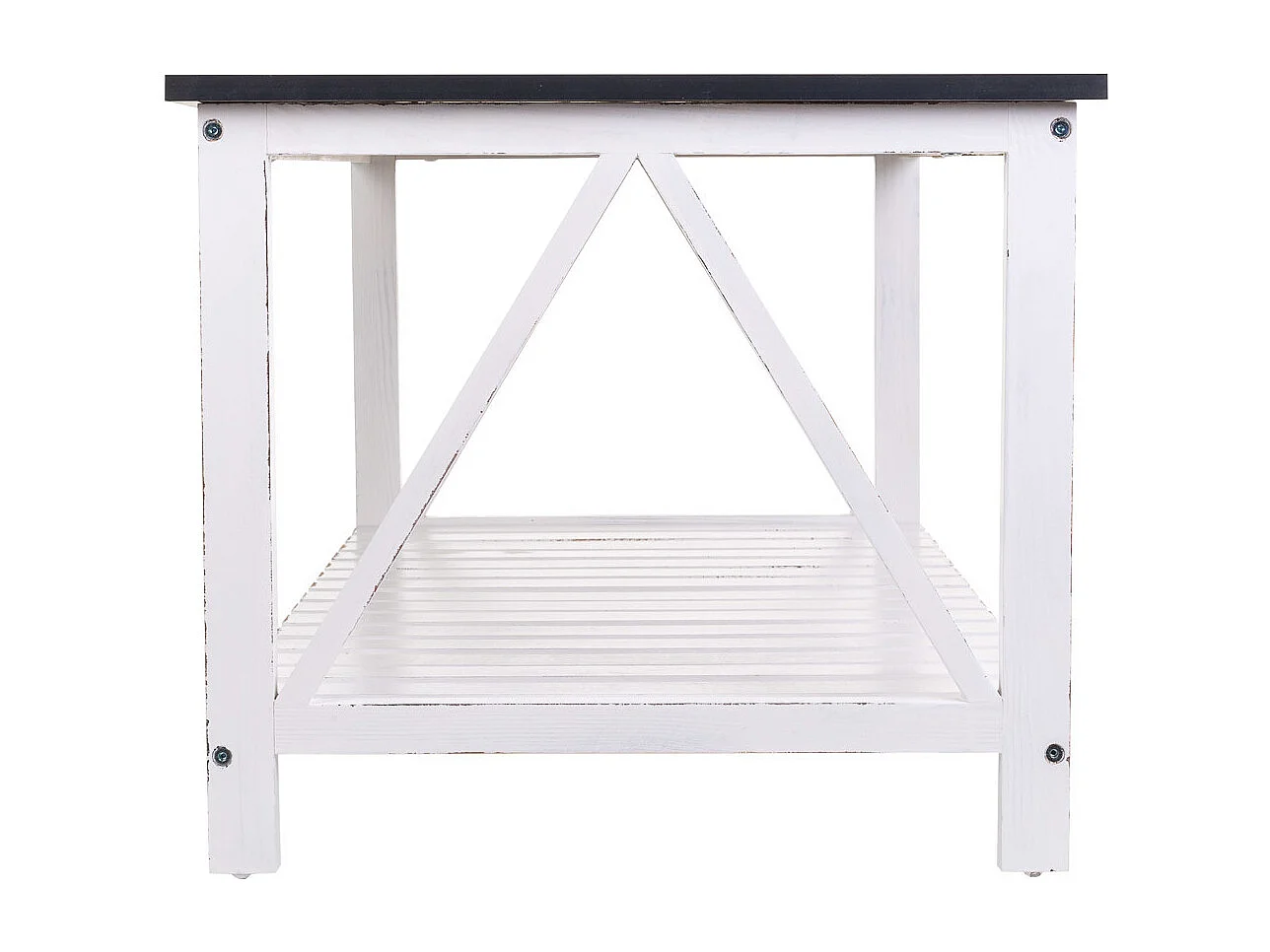 Weißer Couchtisch aus Holz 92x53x46h cm