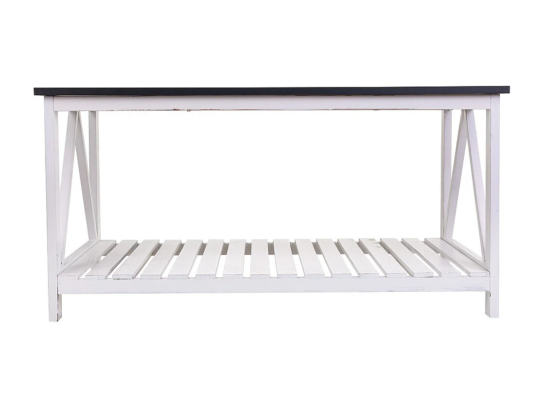 Mesa centro de madera blanca 92x53x46