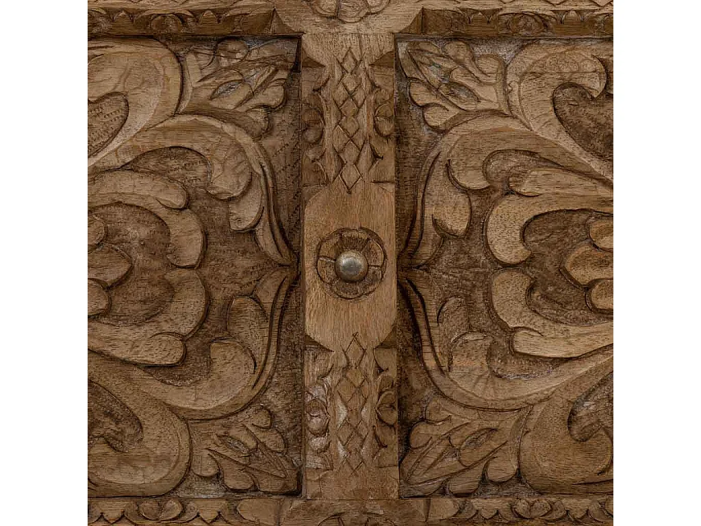 Tavolino cassaSgabello in legno marrone fatto a mano 100x100x47h