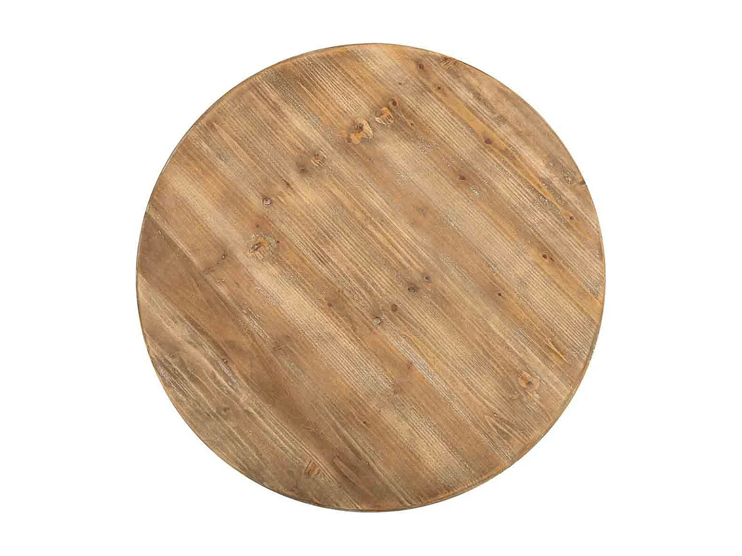 Table basse en bois finition blanche vieillie 80x80x47h cm