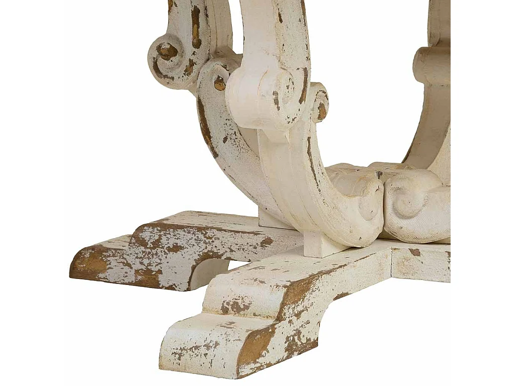 Couchtisch aus Holz mit weiß gealtertem Finish 80x80x47h cm