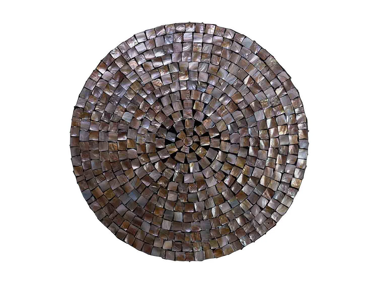 Couchtisch aus braunem Holz und Perlmutt, 77x43,5 cm