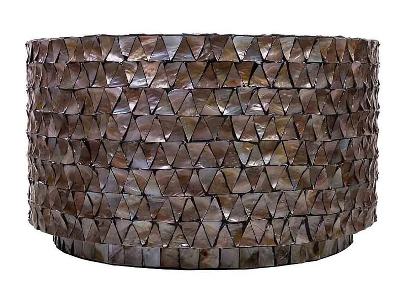 Tavolo da caffè in legno e madreperla marrone d77x43/5h cm