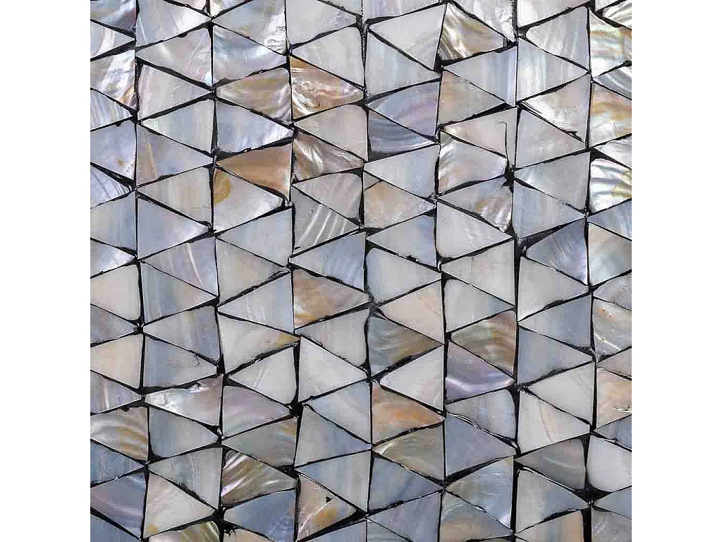 Mesa de centro de madera y madreperla gris 65x65x45h cm