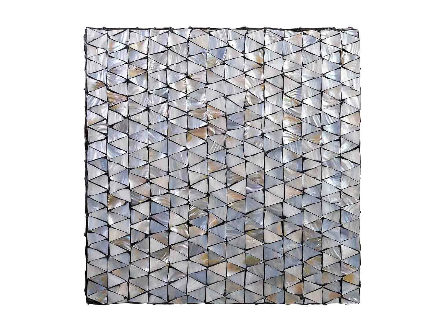 Tavolo da caffè in legno e madreperla grigia 65x65x45h cm
