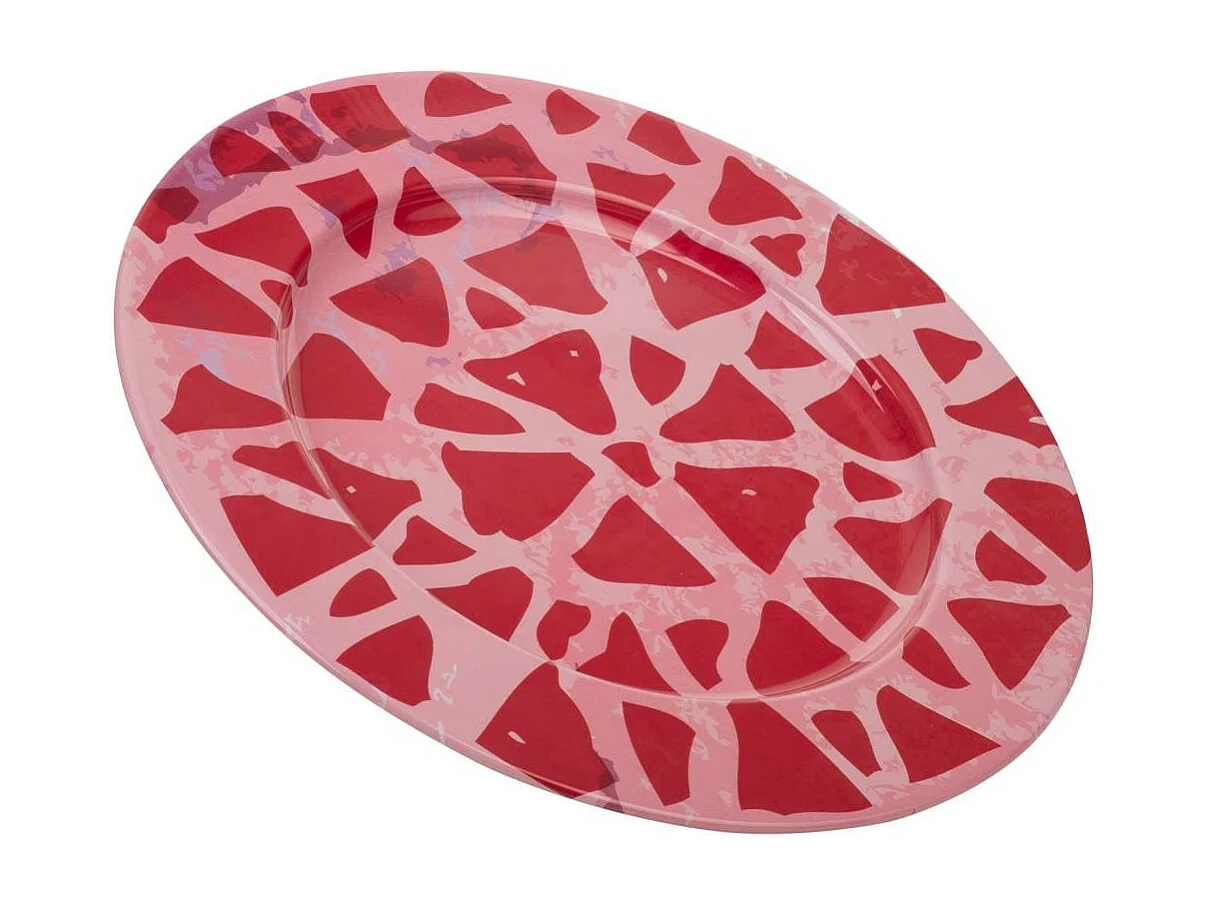 Rosa Metallplatte d33x1,5h cm