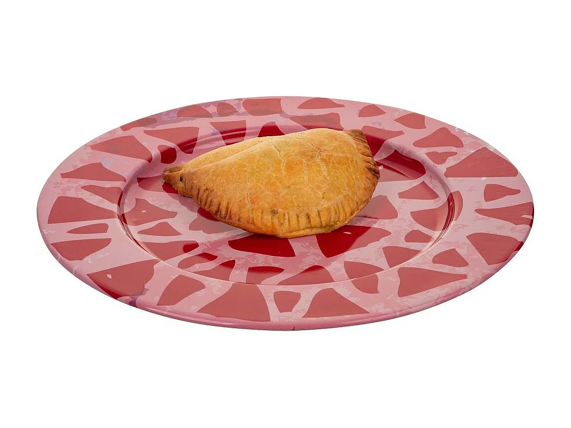 Assiette en métal rose d33x1,5h