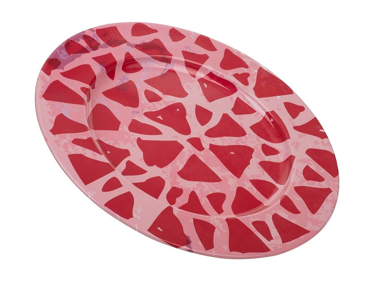 Assiette en métal rose d33x1,5h