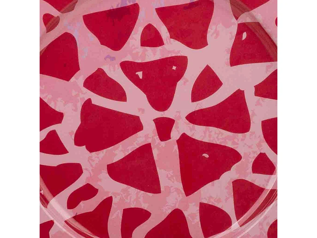 Assiette en métal rose d33x1,5h