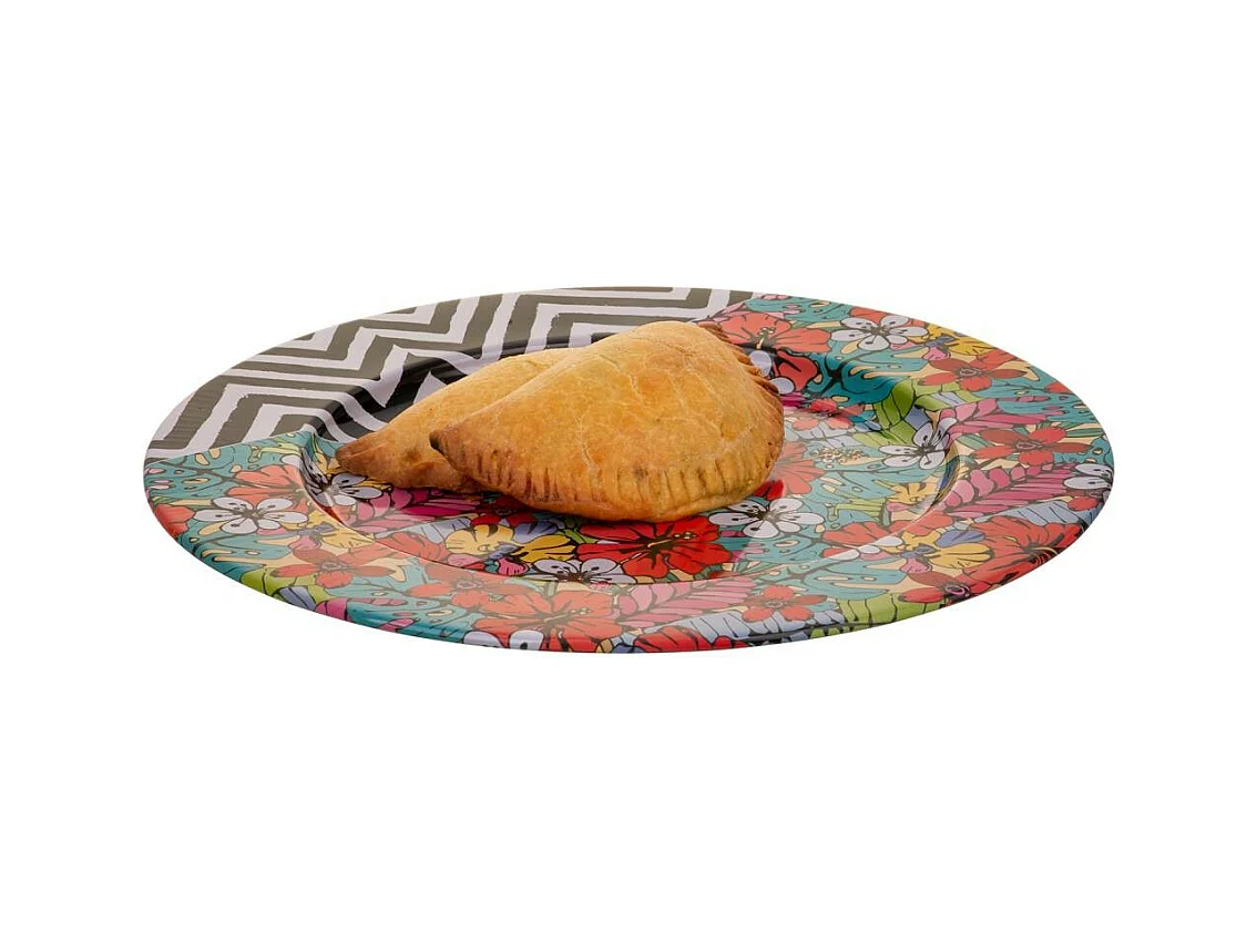 Assiette en métal multicolore d33x1,5h