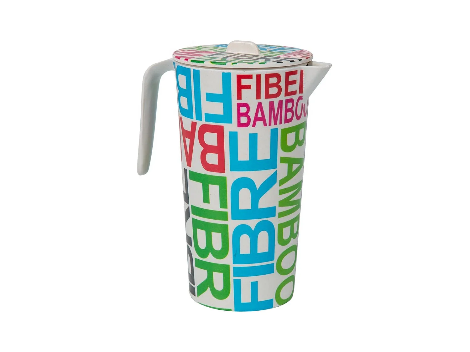 Jarro de bambu e conjunto de 4 copos