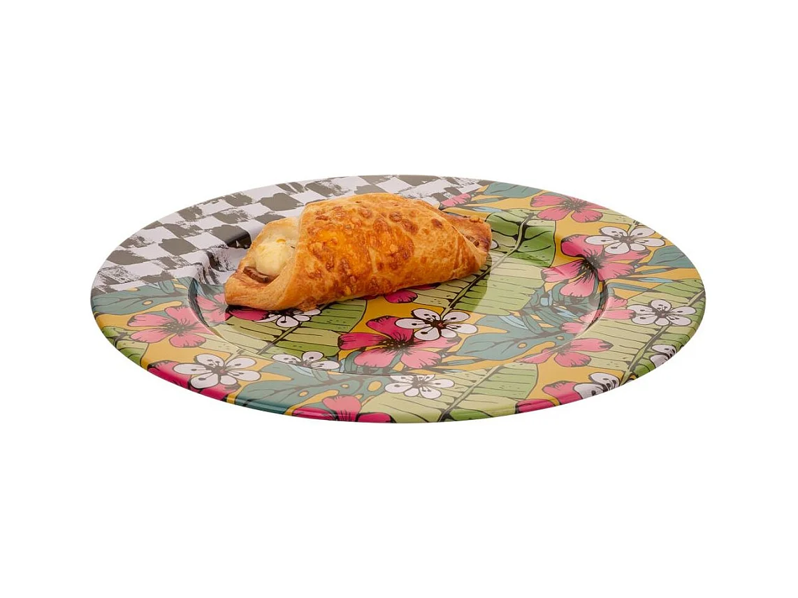 Assiette en métal multicolore d33x1,5h